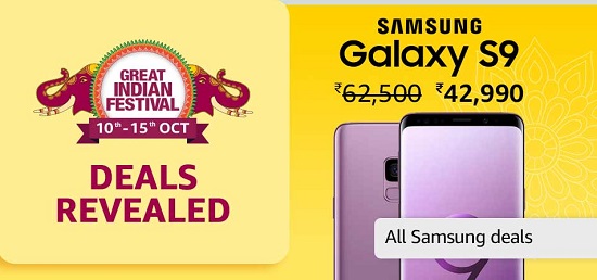 India Desire : Samsung Galaxy S9 Amazon Great Indian Price @Rs 42990 + Extra 10% Discount WIth HDFC Cards